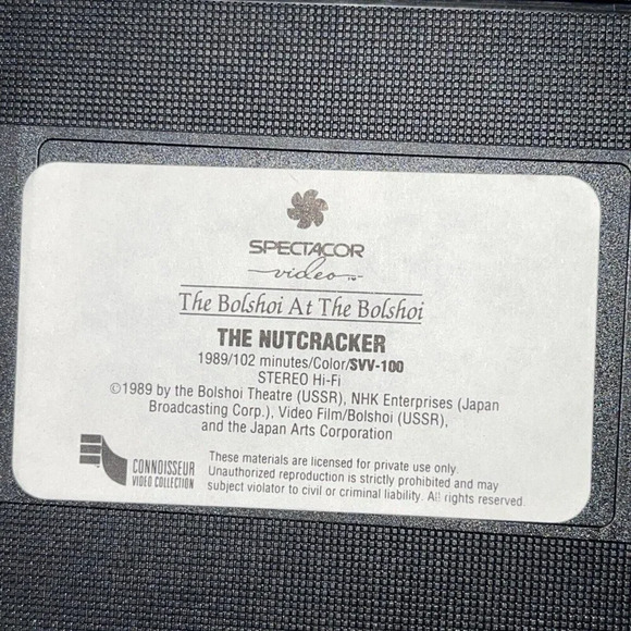 Tchaikovsky The Nutcracker Bolshoi VHS Yuru Grigorovich Natalya Arkhipova Irek - Picture 6 of 6
